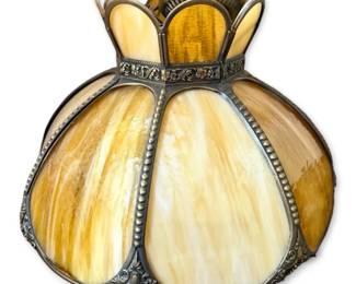 Vintage Slag Stained Glass Pendant Light Shade