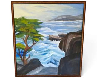 Framed 38 X 39 Seascape Painting