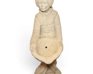 Vintage Geisha Concrete Bird Bath