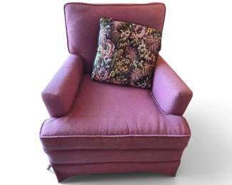 Mauve Chair With Floral Pillow