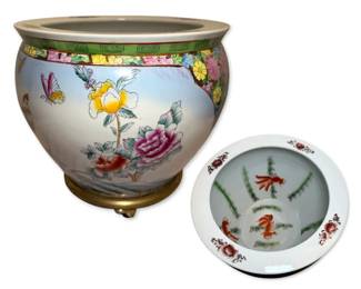 Chinese Porcelain Fish Bowl Jardiniere Planter Pot