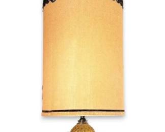 Vintage Swag Lamp W Burlap Detailing