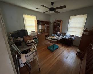 Bed and dresser entertainment furniture, books, vhs tapes