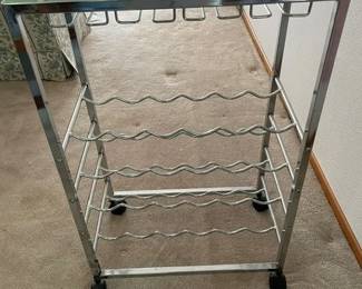 chrome wine cart
