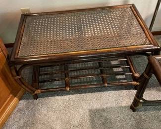 ratan coffee table