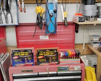 Toolbox and pipe clamps