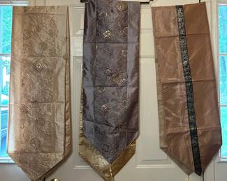 Embroidered and Sequined Table Runners with Tassels