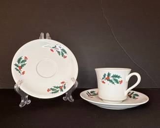 Holly & Berry Cup and Saucer Set