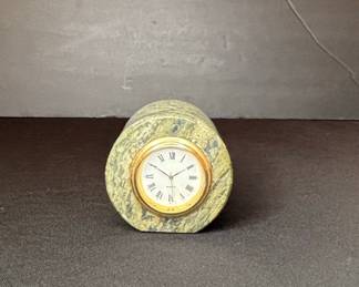 Vintage Green Marble Desk Clock