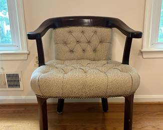 Vintage Barrel Back Accent Chair with Nailhead Trim