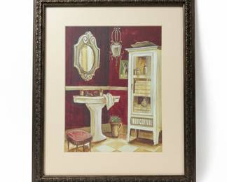 Framed Decorative Bathroom Interior Print by C. Winterle Olson