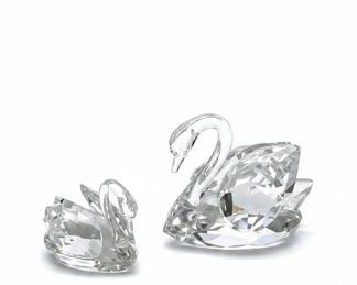 Swarovski Crystal Swan Figurines 
