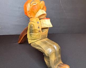 Vintage Hand-Carved Wooden Nutcracker - Old Man Figure