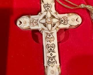 Lenox Florentine & Pearl Cross Ornament