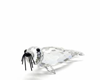 Swarovski Crystal Large Seal with Black Whiskers