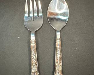 Flatware Set - Fork and Spoon with Embossed Design