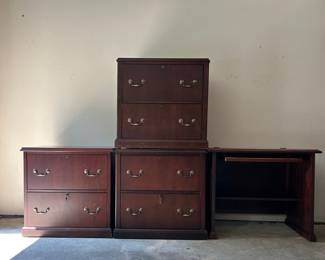 Modular Executive File Cabinet and Desk System 
