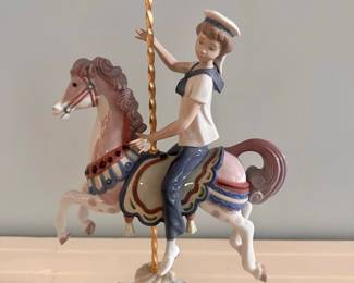 Lladro Boy on Carousel Horse Figurine 