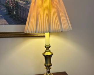 Vintage Brass Candlestick Table Lamp