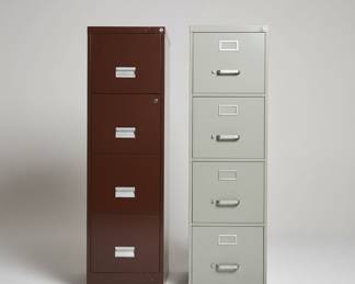 Two Four-Drawer Vertical Metal Filing Cabinets