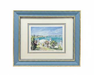 C. Holding Watercolor of Salt Kettle, Hamilton Harbour, Bermuda