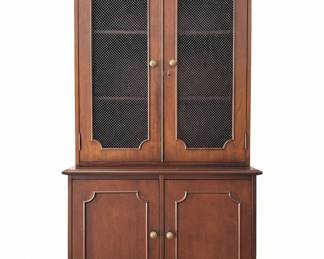 Traditional Mahogany Cabinet with Wire Mesh Doors