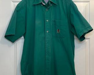 Tommy Hilfiger Green Crest Short Sleeve Button-Down Shirt