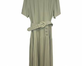 Casual Corner Sage Green Pleated Dress