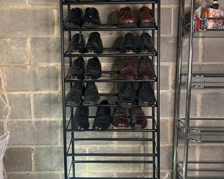 Men’s Dress Shoes & 10-Tier Metal Shoe Rack