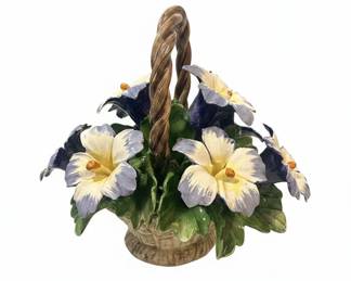 Capodimonte Porcelain Flower Basket