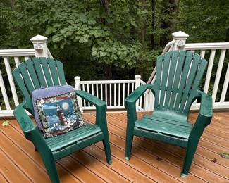 Adams RealComfort Hunter Green Resin Adirondack Chairs 