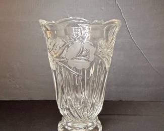 Vintage Lead Crystal Floral Vase