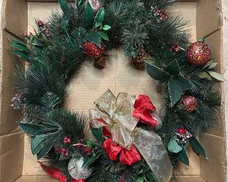 Artificial Christmas Wreath with Decorative Accents