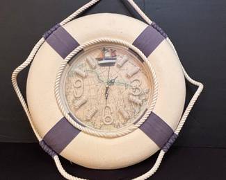 Welcome Aboard Life Ring Wall Clock