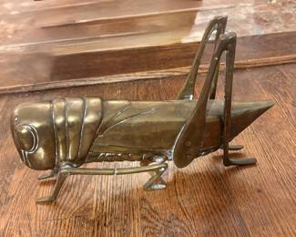 Large solid brass grasshopper (14")
