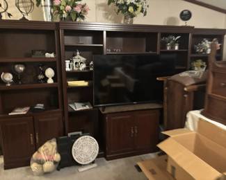TV entertainment Center, flowers and other items