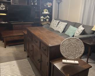 Entertainment center, Chest, end tables, Sofa's and rugs