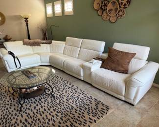 Beautiful white leather sectional