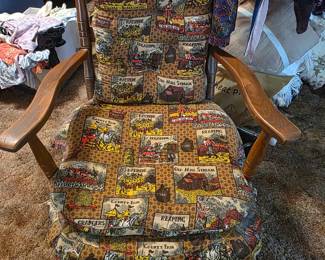 Bedroom - wooden rocking chair with cushions