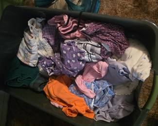 Bedroom - tub of clothes - just find your treasure