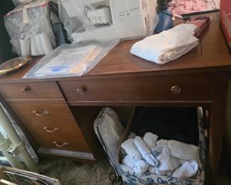 Upstairs - desk, sewing machine, socks and more