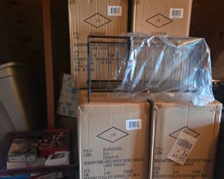 Upstairs in bonus area storage - more unopened boxes