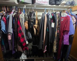 Closet - so many nice clothes, purses & more shoes
