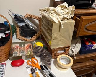 Scissors, small cabinet & miscellaneous