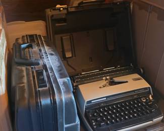Upstairs in bonus area storage - different picture angle on RCA & typewriter