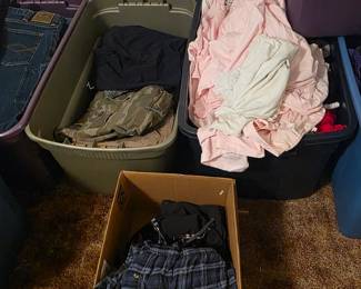 Upstairs - more tubs of clothes