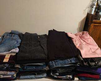 Upstairs - Lots of jeans - some new with tags