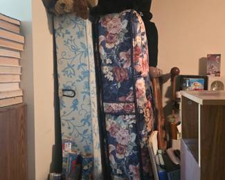 Upstairs - Mattress & box springs, Headboard & footboard, wrapping paper & more!