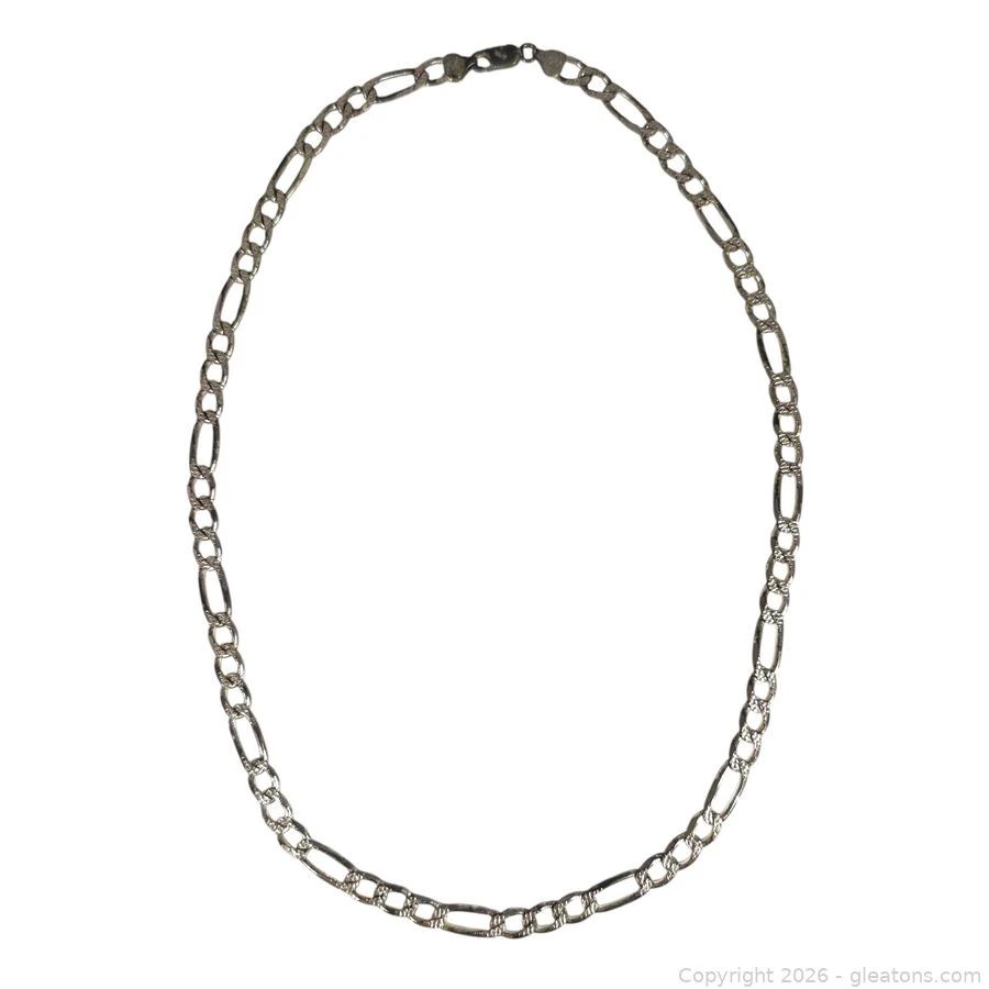 Heavy Sterling Silver Figaro Chain