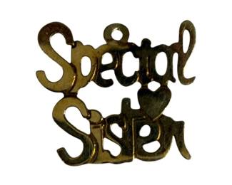 14kt Yellow Gold Special Sister Charm Pendant